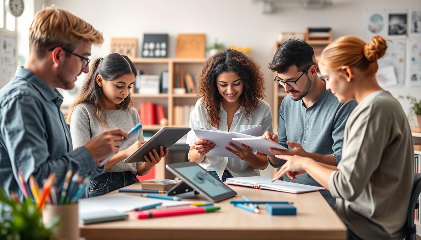 Students working in research laboratory